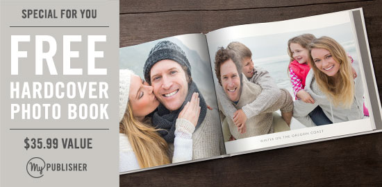 FREE 8.5" x 11.25" photo book with free cover option at MyPublisher! Ends 4/28